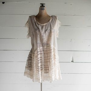 Free People Sheer Lacy Tunic Top